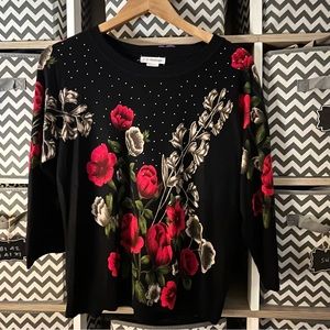 Stunning Floral Sweater by CD Petites
